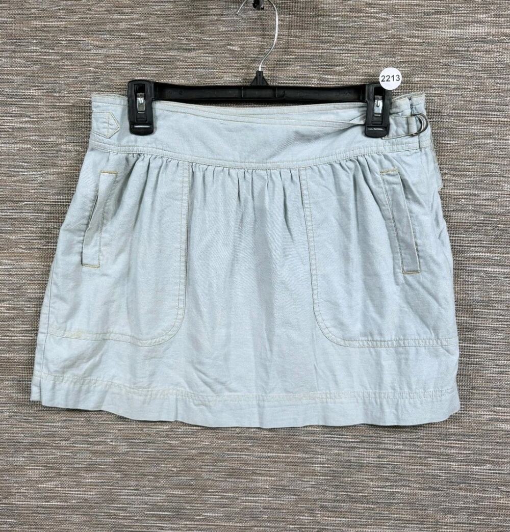 Gap Mini Skirt Women’s Size 4 Blue Cotton Side Zip Preppy Summer Beach Pockets